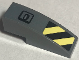 Part No: 50950pb168b  Name: Slope, Curved 3 x 1 with Black and Bright Light Yellow Danger Stripes and Tow Hook Pattern Side B (Sticker) - Set 60216