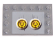 Part No: 6180pb007g  Name: Tile, Modified 4 x 6 with Studs on Edges with 2 Yellow Circles with Bionicle Code Pattern 7 (Sticker) - Set 8759