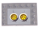 Part No: 6180pb007h  Name: Tile, Modified 4 x 6 with Studs on Edges with 2 Yellow Circles with Bionicle Code Pattern 8 (Sticker) - Set 8759