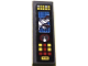 Part No: 63864pb244L  Name: Tile 1 x 3 with Control Panel with Joystick, Red and Yellow Buttons and White Batwing on Black Grid Pattern Model Left Side (Sticker) - Set 70916