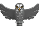 Part No: 67632pb06  Name: Owl, Spread Wings with Bright Light Orange Beak and Eyes, Black and White Face and Light Bluish Gray Rippled Chest Feathers Pattern (HP Erroll)