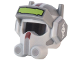Part No: 68614pb01  Name: Minifigure, Headgear Helmet SW Raised Visor, Antennas, and Ear Covers with Molded Light Bluish Gray Front and Sides, Lime Eyepiece, Dark Red Stripe, and White Skull Pattern