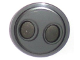 Part No: 75902pb25  Name: Minifigure, Shield Circular Convex Face with Silver Ovals Pattern