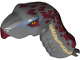 Part No: 77557pb01  Name: Dinosaur Head Therizinosaurus with Pin, Dark Red and Tan Markings Pattern