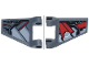 Part No: 80324pb005L  Name: Flag 2 x 2 Trapezoid with Flared Edge with Black, Red, and Light Bluish Gray Panels (Falcon Armor Wings) Pattern on Both Sides Model Left Side (Stickers) - Set 76269