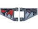 Part No: 80324pb005R  Name: Flag 2 x 2 Trapezoid with Flared Edge with Black, Red, and Light Bluish Gray Panels (Falcon Armor Wings) Pattern on Both Sides Model Right Side (Stickers) - Set 76269
