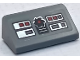 Part No: 85984pb449  Name: Slope 30 1 x 2 x 2/3 with Control Panel with Black Dial, Red Buttons and Lights on Silver Rectangles Pattern (Sticker) - Set 70726