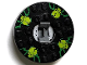 Part No: 92549c02pb01  Name: Turntable 6 x 6 Round Base with Black Top with Lime Skulls on Green Pattern (Ninjago Spinner)