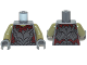 Part No: 973pb1147c01  Name: Torso LotR Crude Plate Mail Armor and Dark Red Shirt Tattered Pattern (Moria Orc) / Olive Green Arms / Dark Bluish Gray Hands