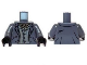 Part No: 973pb1450c01  Name: Torso Jacket and Striped Shirt with Dark Tan Bandana Pattern / Dark Bluish Gray Arms / Black Hands