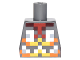 Part No: 973pb2457  Name: Torso Pixelated Orange, Yellow and Silver Armor Pattern