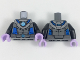 Part No: 973pb2710c01  Name: Torso Armor with Medium Azure Round Crystal with Blue Tubes Pattern (Mr. Freeze) / Black Arms / Lavender Hands