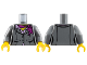 Part No: 973pb3158c01  Name: Torso Female Suit Jacket with Buttons, Pockets, and Seams over Bright Pink Shirt with Collar, Magenta Scarf, Yellow Neck Pattern / Dark Bluish Gray Arms / Yellow Hands