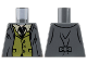 Part No: 973pb3220  Name: Torso Suit Jacket Open over Olive Green Vest, Tan Shirt, Black Tie, Light Nougat Neck Pattern