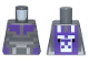 Part No: 973pb4804  Name: Torso Pixelated Silver, White, and Dark Purple Armor and Llama Pattern