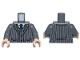 Part No: 973pb5449c01  Name: Torso Suit Jacket Open with Pockets and Black Pinstripes over Vest with Buttons and White Shirt, Dark Blue Tie Pattern / Dark Bluish Gray Arms / Light Nougat Hands