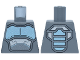 Part No: 973pb6500  Name: Torso Metallic Light Blue and Silver Armor Panels and Stripes and Dark Silver and Black Trim Pattern