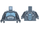 Part No: 973pb6500c01  Name: Torso Metallic Light Blue and Silver Armor Panels and Stripes and Dark Silver and Black Trim Pattern / Pearl Dark Gray Arms / Pearl Dark Gray Hands