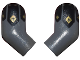 Part No: 981982pb348  Name: Arm, (Matching Left and Right) Pair with Black Armor and Gold Diamonds Pattern