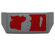 Part No: 98834pb05L  Name: Vehicle, Spoiler with Bar Handle with Worn Dark Red Patches Pattern Model Left Side (Sticker) - Set 75099