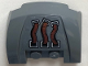 Part No: 98835pb020  Name: Vehicle, Mudguard 3 x 4 x 1 2/3 Curved Front with 3 Reddish Brown Belts Pattern (Sticker) - Set 76099