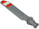 Part No: 99012pb01  Name: Technic Rotor Blade Small with Axle and Pin Connector End with Red and White Stripes Pattern on Top (Sticker)