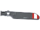 Part No: 99012pb02  Name: Technic Rotor Blade Small with Axle and Pin Connector End with Red and White Stripes Pattern on Bottom (Sticker)