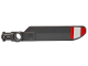 Part No: 99012pb07  Name: Technic Rotor Blade Small with Axle and Pin Connector End with Red and White Stripes (Unequal Width) Pattern on Top (Sticker) - Set 42020