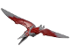 Part No: ptera04  Name: Dinosaur Pteranodon with 4 Studs with Dark Red Back and Large Curved Nostrils