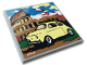 Part No: 10202pb025  Name: Tile 6 x 6 with Bottom Tubes with Yellow Fiat 500, Colosseum and White Signature Pattern (Sticker) - Set 10271