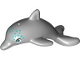 Part No: 13392pb06  Name: Dolphin, Friends / Elves, Jumping with Bottom Axle Holder with Dark Turquoise Eyes and Spots Pattern