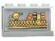 Part No: 14718pb070  Name: Panel 1 x 4 x 2 with Side Supports - Hollow Studs with Gold Ornate Fence with Spikes, Planet and Books Pattern (Sticker) - Set 76411