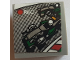 Part No: 15068pb558  Name: Slope, Curved 2 x 2 x 2/3 with Red Dot, White 'REC' and  Formula 1 Race Cars on Screen Pattern (Sticker) - Set 75883