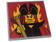 Part No: 1751pb014  Name: Tile 4 x 4 with Jafar Minifigure and Bright Light Orange Flames on Red Background Pattern (Sticker) - Set 43227