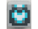 Part No: 19729pb103  Name: Minifigure, Head, Modified Cube with Pixelated Black, Dark Bluish Gray, Medium Azure and White Helmet Pattern (Minecraft Space Sentinel)