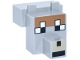 Part No: 20308pb05  Name: Creature Head Pixelated with Snout with Black and White Eyes Large, Tan Muzzle, Medium Nougat Fur Pattern (Minecraft Tamed Wolf)