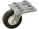 Part No: 2415c02  Name: Plate, Modified 2 x 2 Thin with Plane Single Wheel Holder with White Wheel with Black Tire 14mm D. x 4mm Smooth Small Single (2415 / 3464c01)