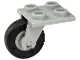 Part No: 2415c08  Name: Plate, Modified 2 x 2 Thin with Plane Single Wheel Holder with Light Bluish Gray Wheel with Molded Black Tire Pattern (2415 / 65630pb01)