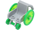 Part No: 24312c02  Name: Minifigure, Utensil Wheelchair with Trans-Bright Green Wheelchair Wheels and Bright Green Trolley Wheels (24312 / 24314pb02 / 2496)