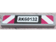 Part No: 2431pb0803  Name: Tile 1 x 4 with 'RK60132' and Red and White Danger Stripes Pattern (Sticker) - Set 60132
