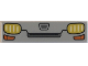Part No: 2431pb0820  Name: Tile 1 x 4 with Dark Bluish Gray Vehicle Grille and Yellow and Orange Headlights Pattern