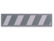 Part No: 2431pb0831  Name: Tile 1 x 4 with Light Bluish Gray and White Danger Stripes Pattern (Sticker) - Set 41381