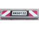 Part No: 2431pb803  Name: Tile 1 x 4 with 'RK60132' and Red and White Danger Stripes Pattern (Sticker) - Set 60132