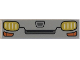 Part No: 2431pb820  Name: Tile 1 x 4 with Dark Bluish Gray Vehicle Grille and Yellow and Orange Headlights Pattern