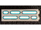 Part No: 2454pb176  Name: Brick 1 x 2 x 5 with SW Death Star Wall Lights Double Column with Dark Azure Border on Light Bluish Gray Background Pattern (Sticker) - Set 75291