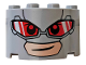 Part No: 24593pb01  Name: Cylinder Half 2 x 4 x 2 with 1 x 2 Cutout with Red Glasses Pattern (Giant-Man Face)