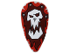 Part No: 2586pb010  Name: Minifigure, Shield Ovoid with White Troll Skull on Red and Dark Red Background Pattern