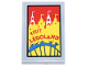 Part No: 26603pb392  Name: Tile 2 x 3 with Red 'VISIT LEGOLAND', White and Yellow Castle Towers, and Blue Roller Coaster Pattern (Sticker) - Set 21347