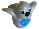 Part No: 27370pb08  Name: Duplo Bird with Dark Azure and Lavender Chest Feathers, Black Beak, White Eye Borders Pattern