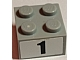 Part No: 3003pb029  Name: Brick 2 x 2 with Black Number 1 Narrow Bold Font Pattern (Sticker) - Sets 8896 / 8898